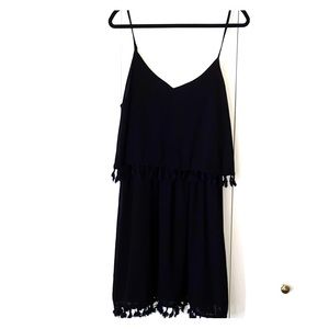 Black dress with fringe